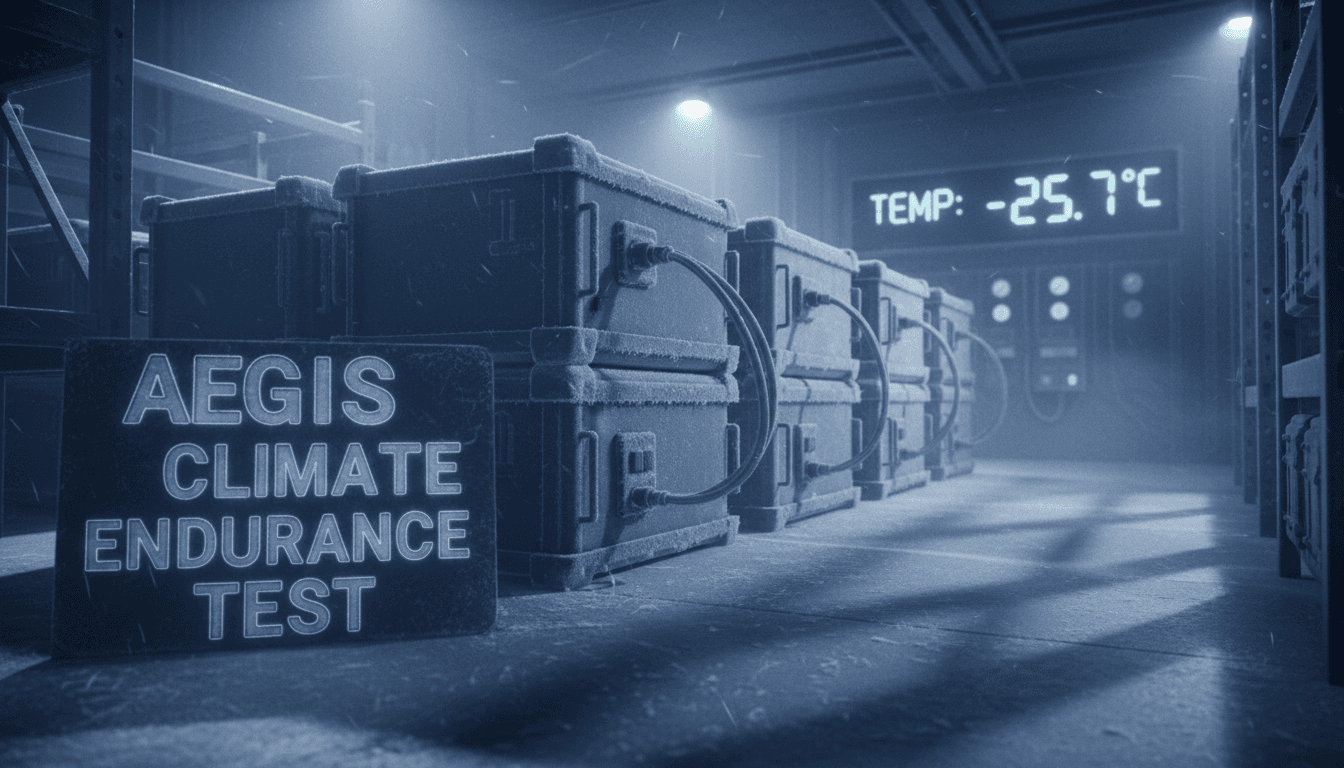 Aegis Box stored in extreme cold winter conditions demonstrating climate-proof integrity