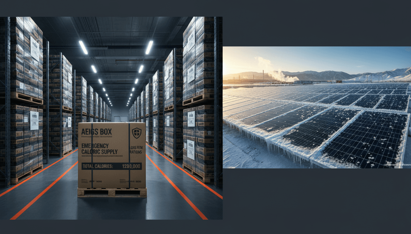 Vacuum-sealed food supplies and solar infrastructure demonstrating long-term continuity